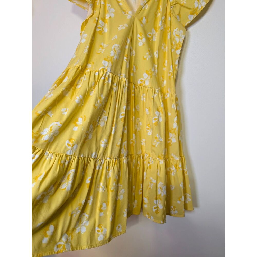 Banana Republic Butter Yellow Floral Mini Dress S Cottagecore Sundress Romantic - Picture 9 of 9